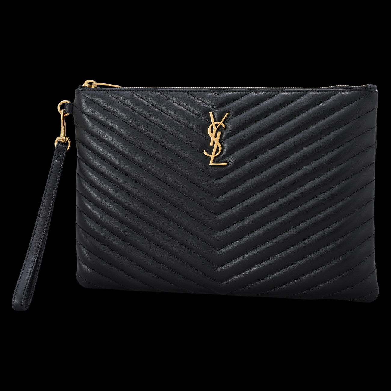 YVES SAINT LAURENT(USED)생로랑 559193 모노그램 쉐브론 클러치